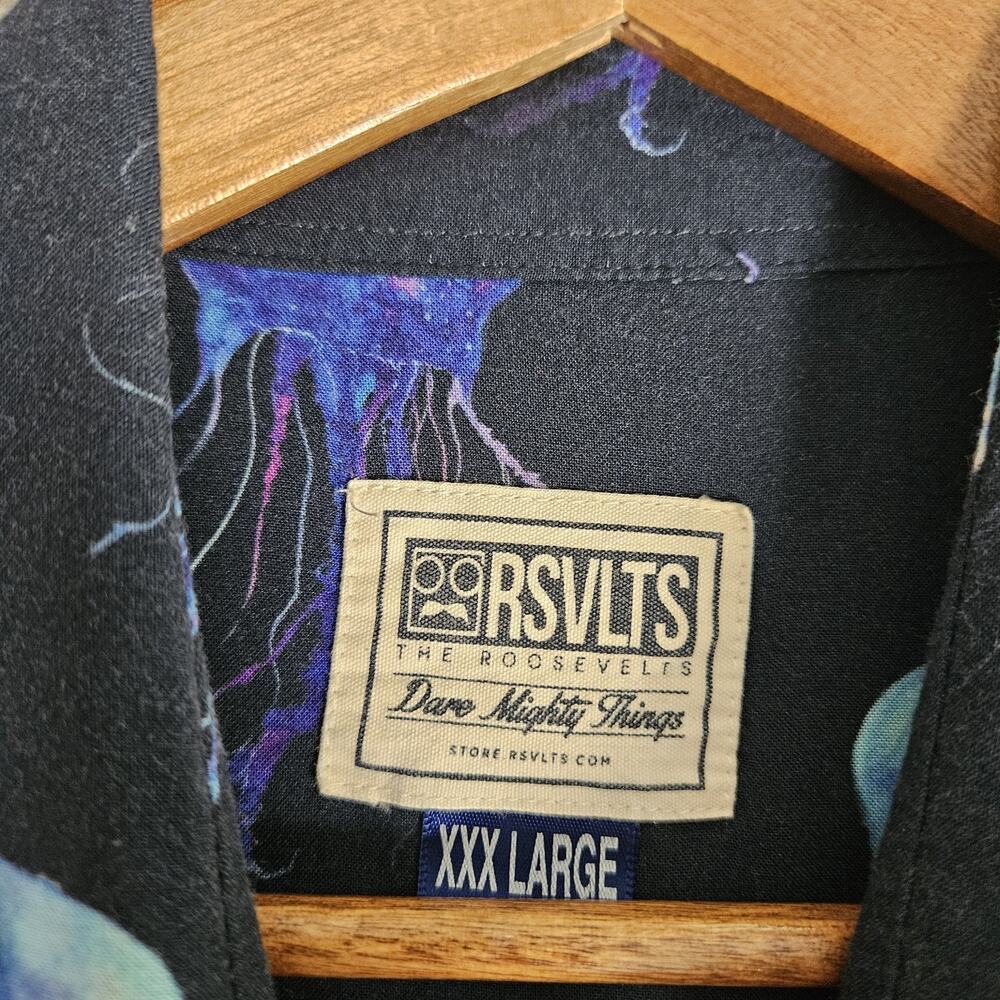 RSVLTS Jellyfish Shirt Men's 2XL Navy Dare Mighty Things Rare AOP Fun Bold - Picture 3 of 9
